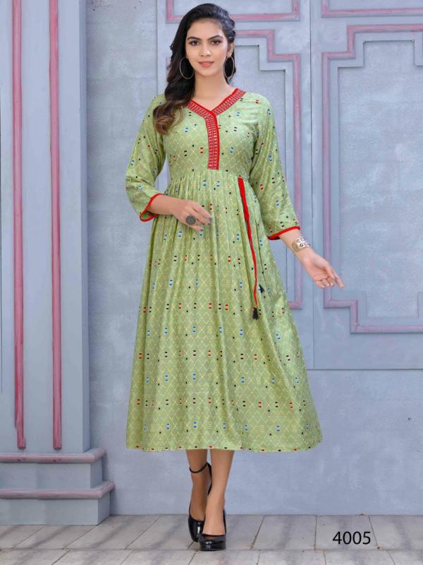 Trendy Mohra Rayon Designer Exclusive Kurti Collection